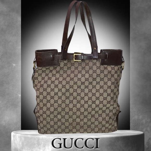 Gucci Vintage GG Canvas Buckle Tote - Picture 13 of 16
